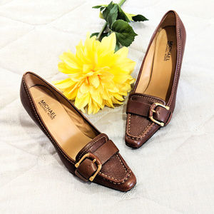 Michael Michael Kors Leather Brown Heels Sz 7.5
